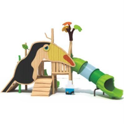 Kids Park Outdoor Playground Equipment Wooden Slide Climbing Set QS46