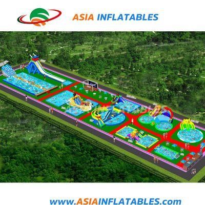 New Design Commercial Land Inflatable Amusement Water Park with Slide for Adult and Kids