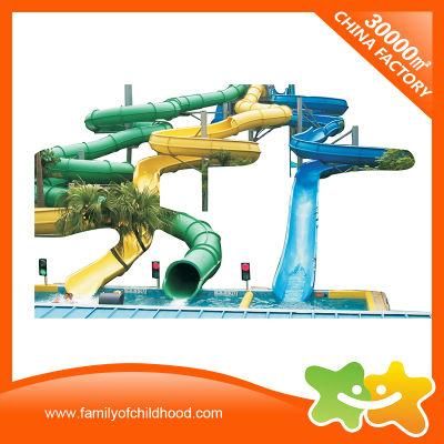 Spiral Fiberglass Water Play Open Flume Water Slide for Adult