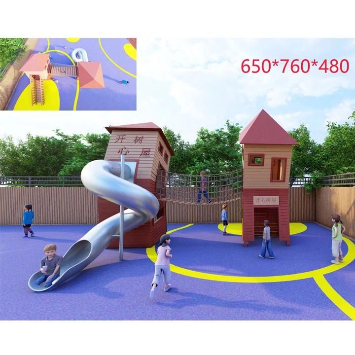 Plane Design Playground Outdoor Stainless Steel Tunnel Slide