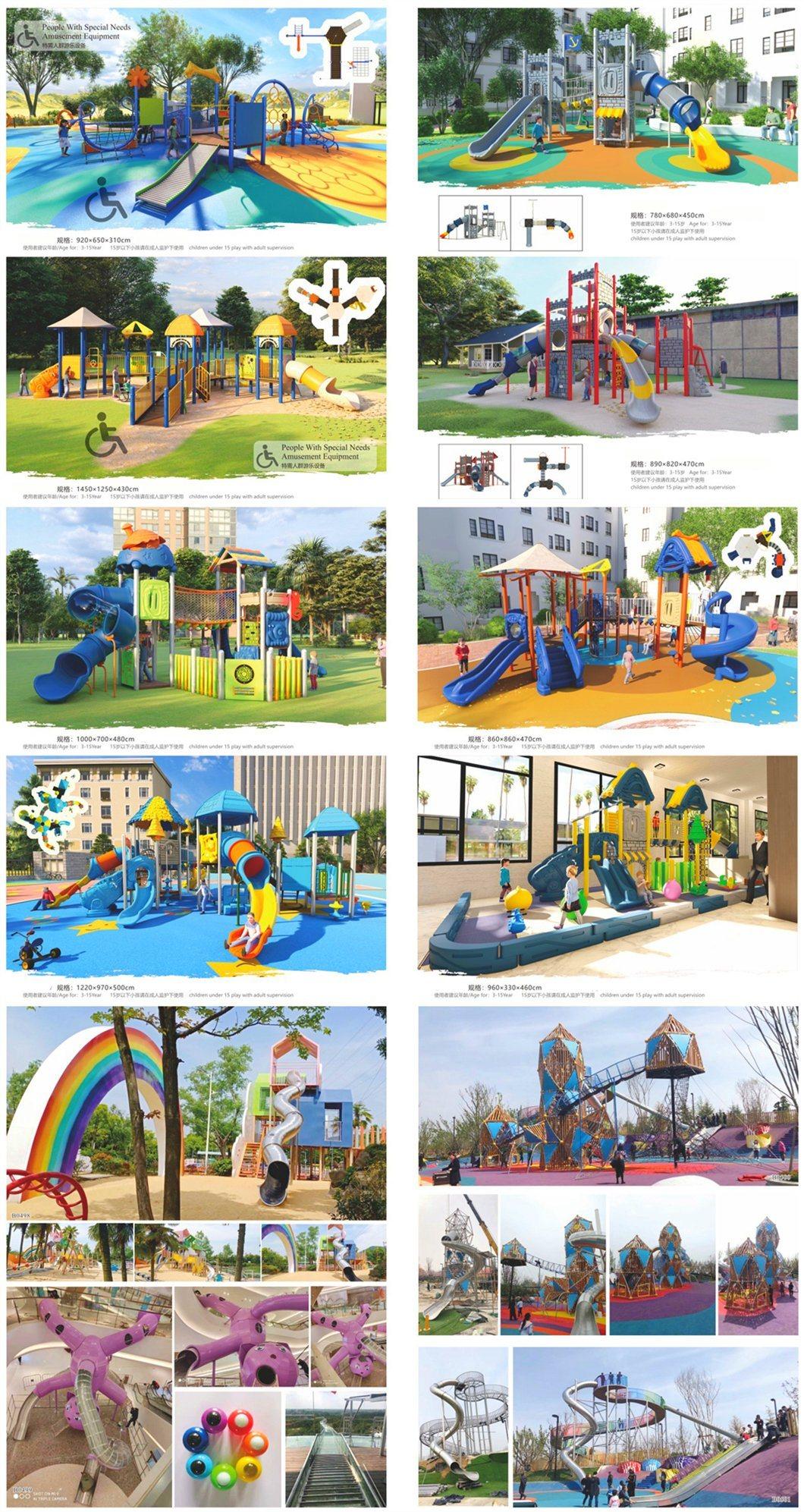 Kids Park Outdoor Rainbow Net Sky Slide Playground Equipment