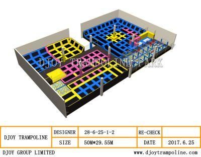 Customized ASTM Standard Electric Hexagonal Trampoline Park Jump Obstacles Cheap for Sales