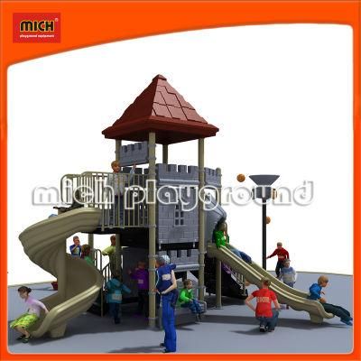 Mich Customized Kids Small Outdoor Playset with Spiral Slides and Roof (5213B)
