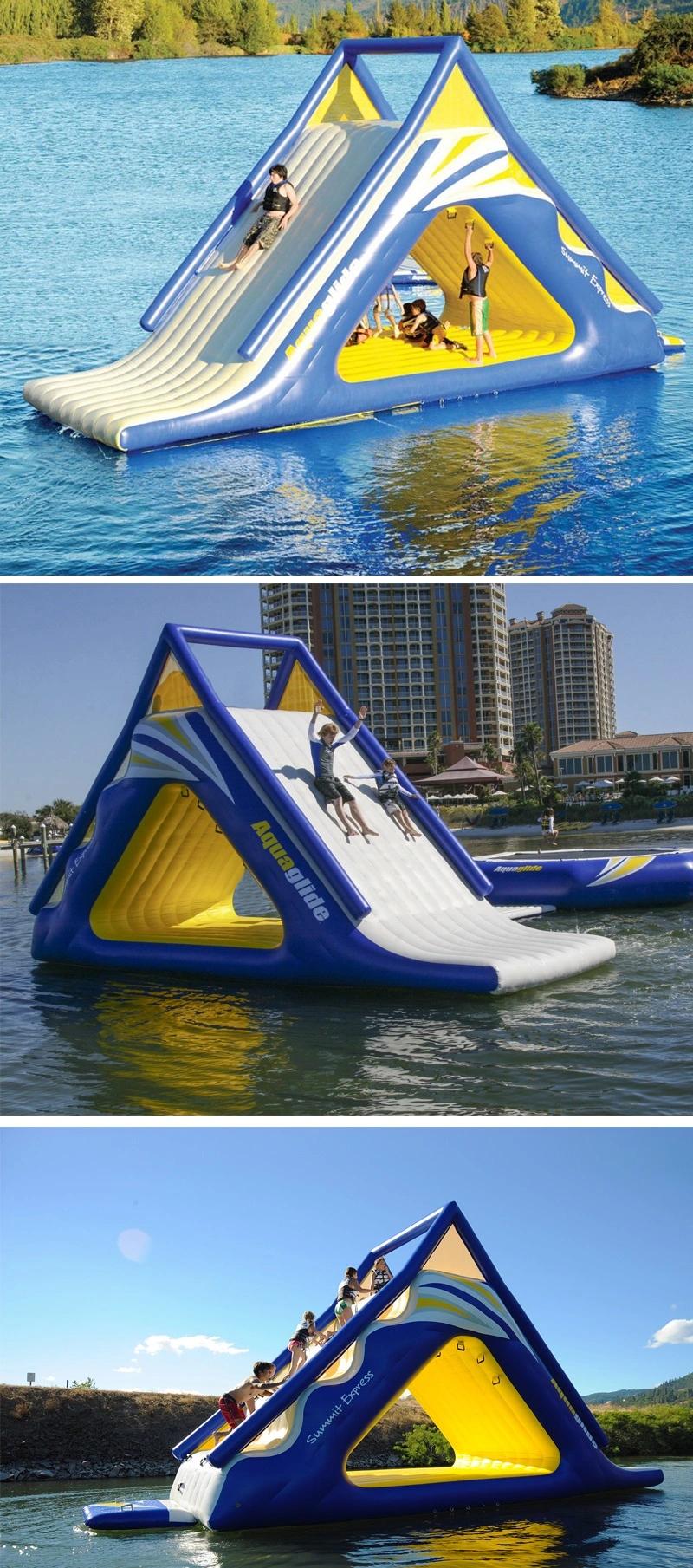 Custom PVC Inflatable Floating Water Slide with Climbing Wall