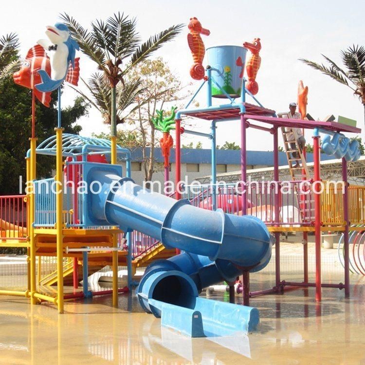 Kids Aqua Park Playground with Spiral Water Slide