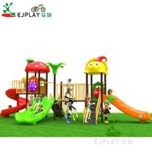 Ej Combined Play House Outdoor Playground with Three Plastic Slides