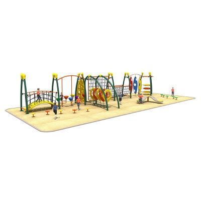 Physical Training Series Plastic Outdoor Climbers Steel Rope Climbing Playground Equipment with Slide