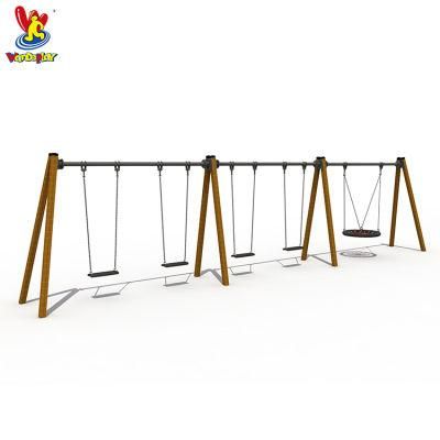 Children Outdoor Playground Wooden Swing Net Web Set for Amusement Park