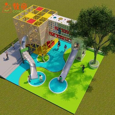Kids Play Set Outdoor Playground Equipment Plastic Slides for Sale