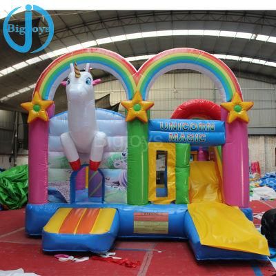 Sky High Inflatable Bouncy Castle with Slide N Obstacles Inside From China Inflatable Manufacturer