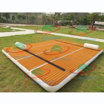 Inflatable Leisure Platform Floating Dock with Ladder Floating Island Water Lounge