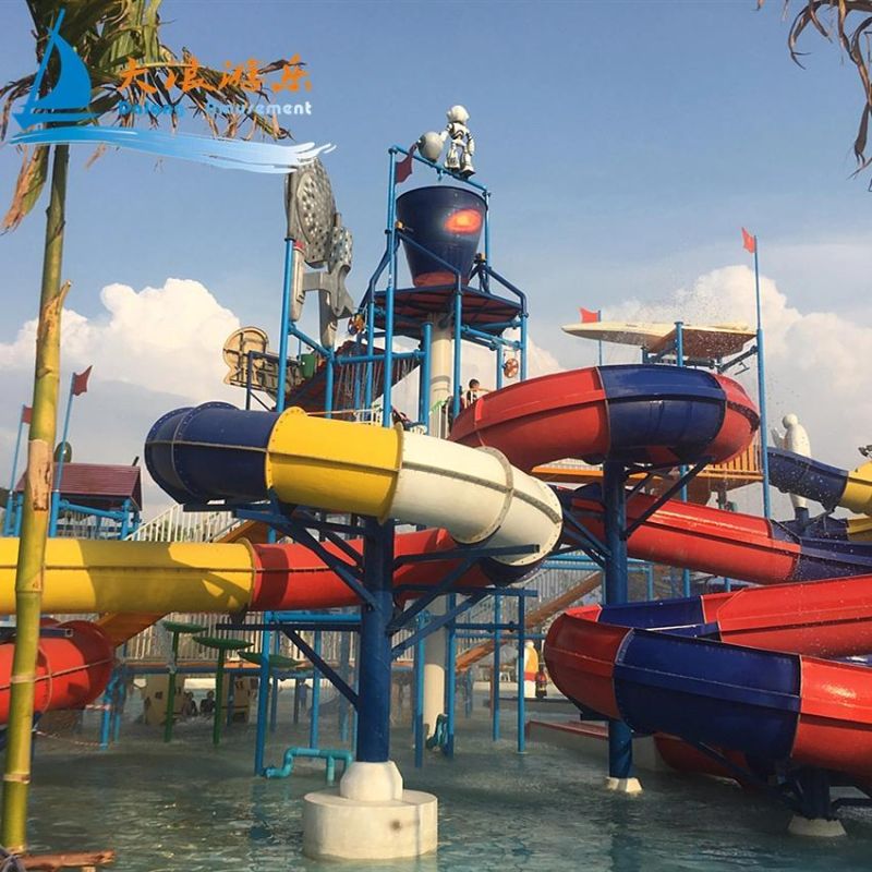 Water Games in China Swim Pool Fiberglass Slide Outdoor Pool Slide