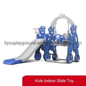 New Bear Theme Plastic Kids Swing and Slide for Indoor Play
