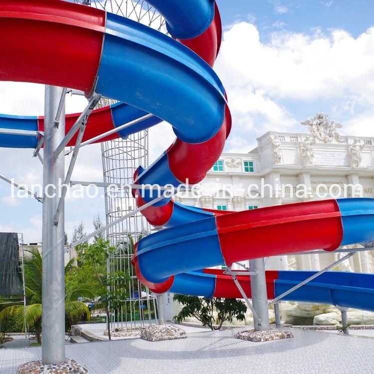 Outdoor Fiberglass Spiral Open Body Water Slide for Amusement Park