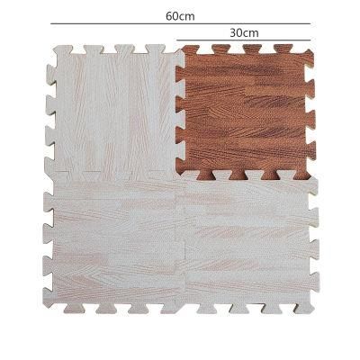 Gym Kids Interlocking Puzzle Wood Grain EVA Foam Play Mat Non-Slip Soft Baby Crawling