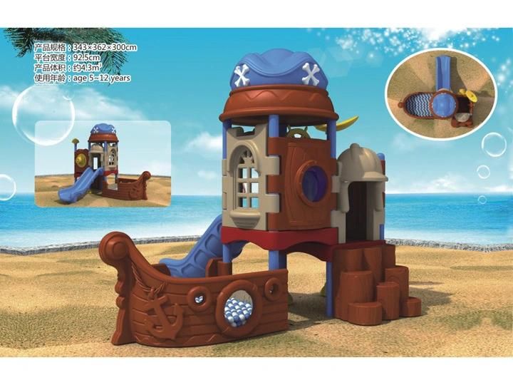 Pirate Boat Design Outdoor Plastic Playground Equipment for Children