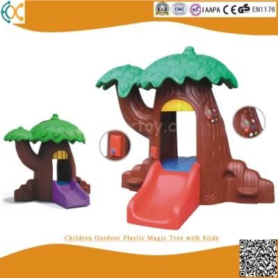 Children Outdoor Plastic Magic Tree with Slide