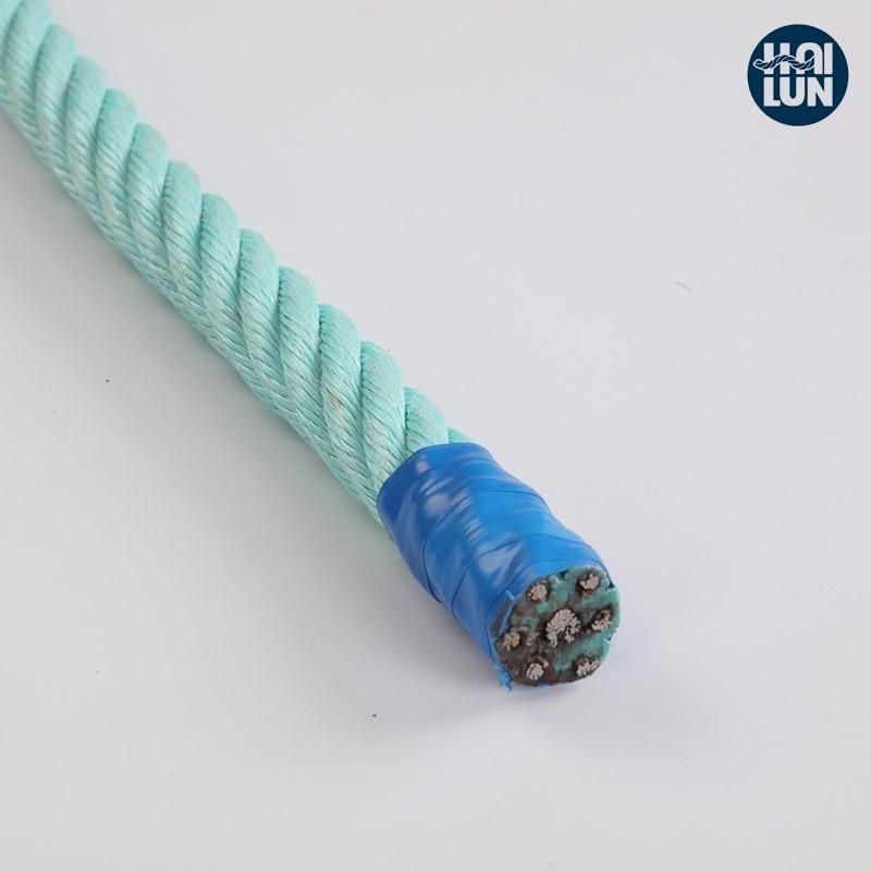 1000m/2000m Length Square Braided PP with Steel Wire Deep Combination Rope for Fishing and Vessel