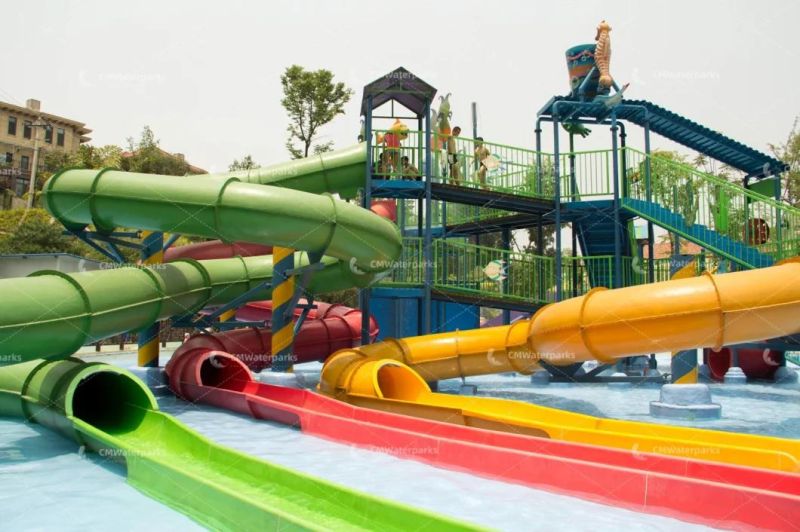 Commercial Fiberglass Water Slide Water Park Equipment for Adult Kids