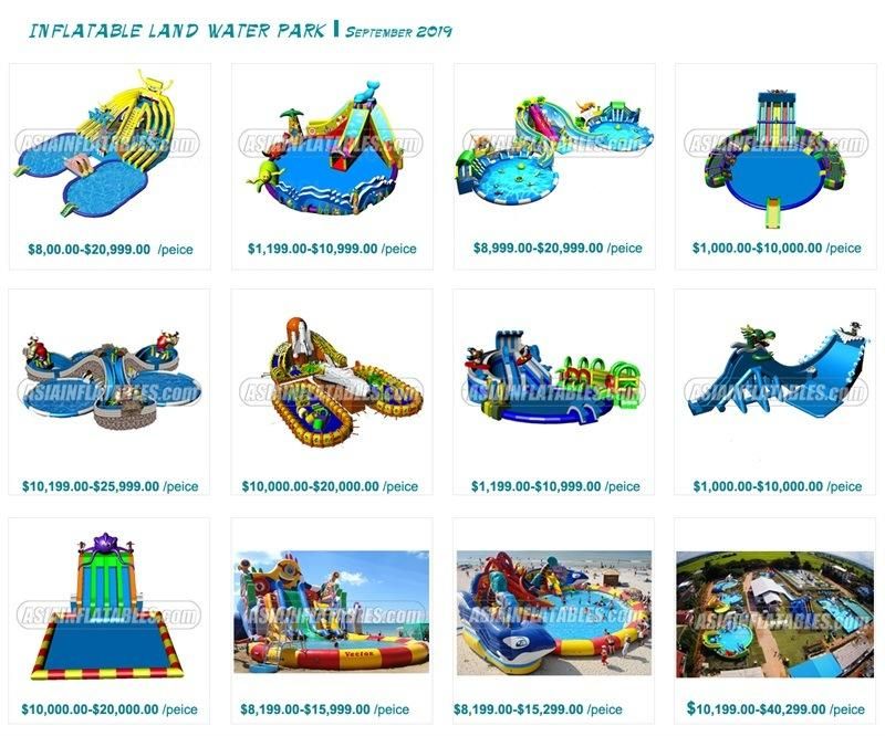 Wholesale OEM on Land Mobile Inflatable Water Playground Aqua Amusement Slides Park