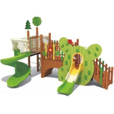 Custom Park Kids Wooden Slide Climbing Equipment Outdoor Playground QS76