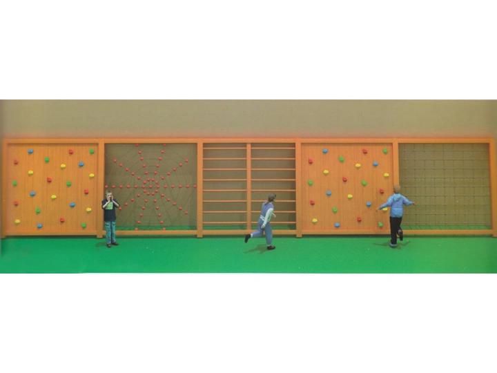 Children Outdoor Wooden Rock Climbing Wall Outside Amusement Equipment