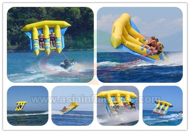 PVC Tarpaulin Inflatable Flying Fish Tube Towable / Inflatable Water Games Flyfish Banana Boat for Sea