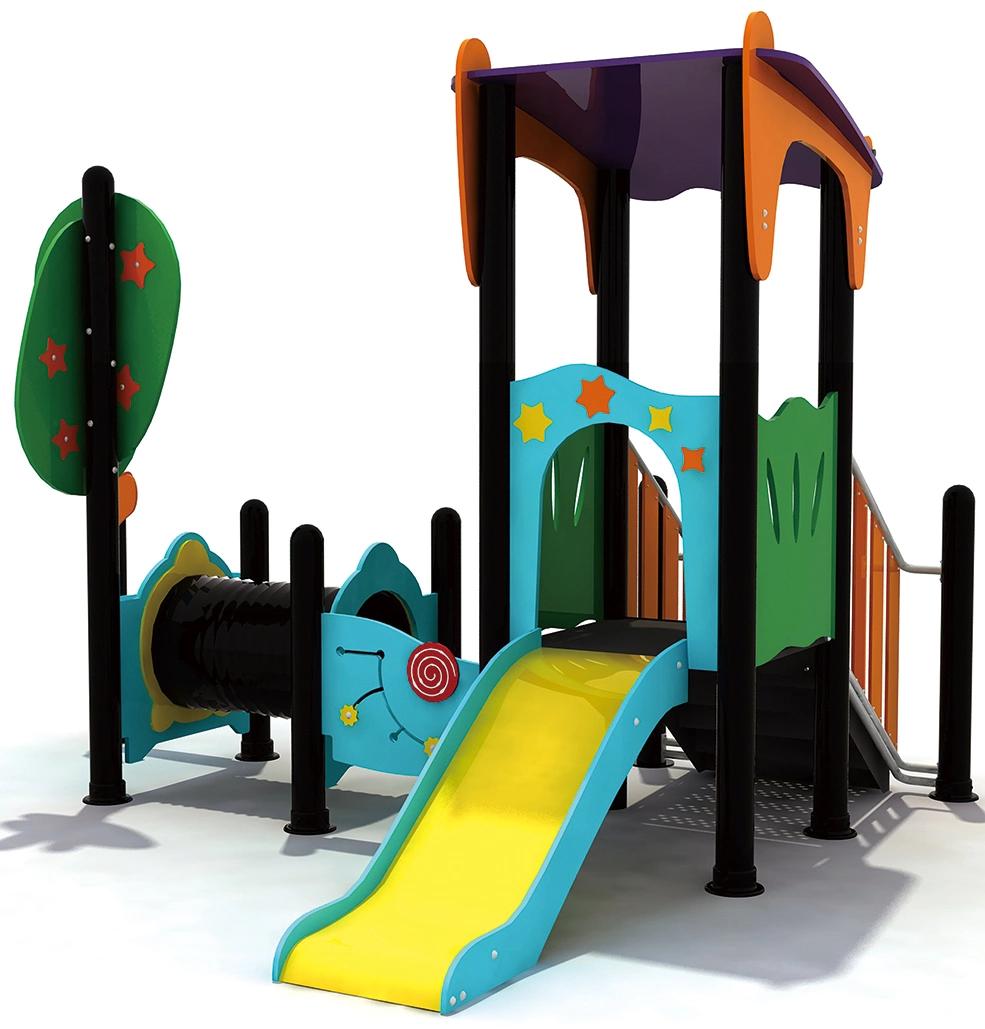 Corn Shape Outdoor Playground Equipment PE Board Galvanized Steel Pipe Slides