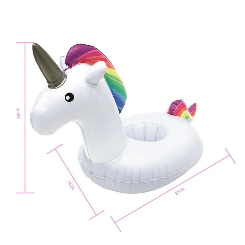 Summer Swimming Pool Party Play Equipment Inflatable PVC Water Play Unicorn Drink Cup Holder