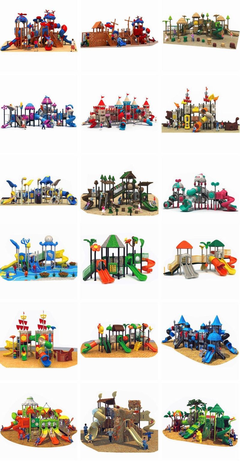 Outdoor Children′s Amusement Park Plastic Slide Square Playground Equipment
