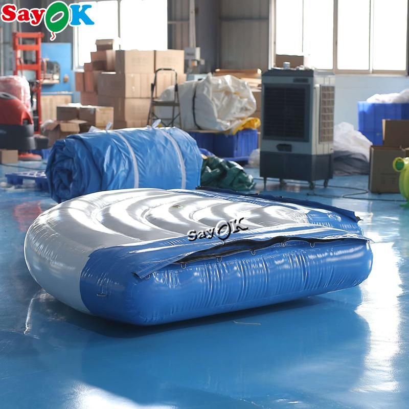 White Blue Inflatable Jumping Mat Inflatable Water Floating Obstacle Course