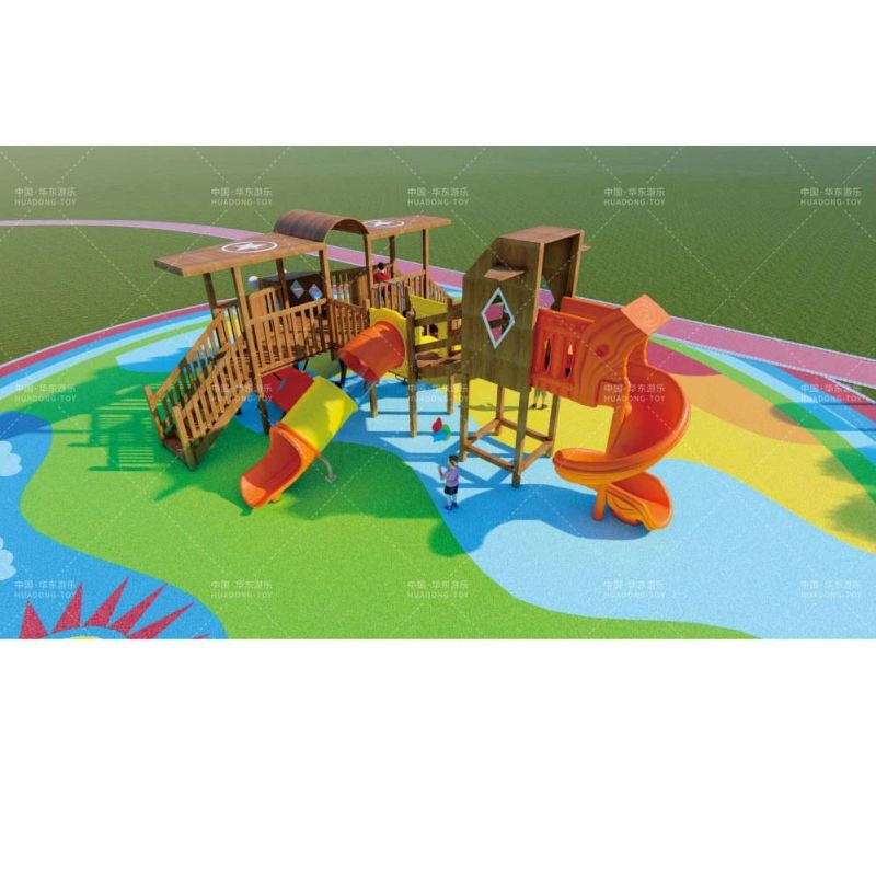 Multi-Function Kids Climbing Outdoor/Indoor Playground Slide Equipment Wooden Series