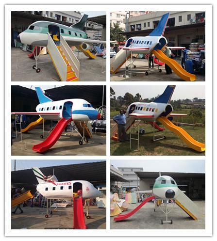 Children Playground Plane Model with Slide Playground Firberglass