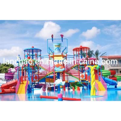 Colorful Large Water Park Equipment Fiberglass Water House for Sale