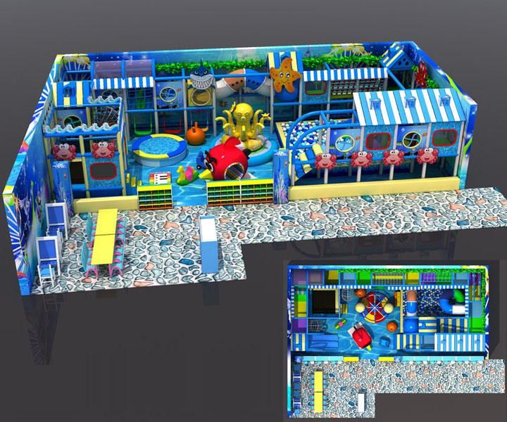 Children Indoor Playground Structure with Trampoline and Ball Pool