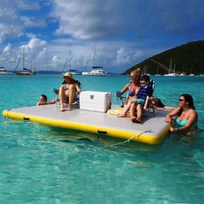Swimming Inflatable Floating Platform Inflatable Floating Fishing Island Jet Ski Dock Water Mat