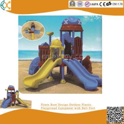 Pirate Boat Design Outdoor Plastic Playground Equipment with Ball Pool