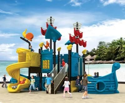 PE Board Outdoor Pirate Ship Playground Equipment with Slide