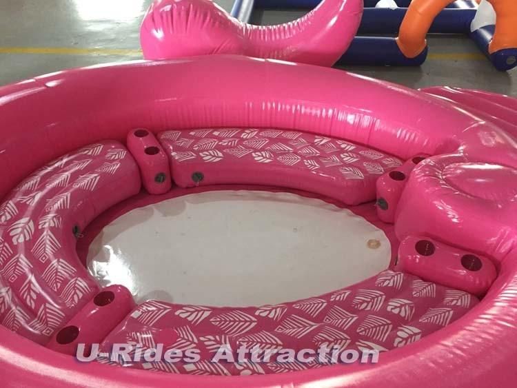 PVC Tarpaulin Commercial water game 6 person raft  inflatable flamingo For float lounge leisure Fun