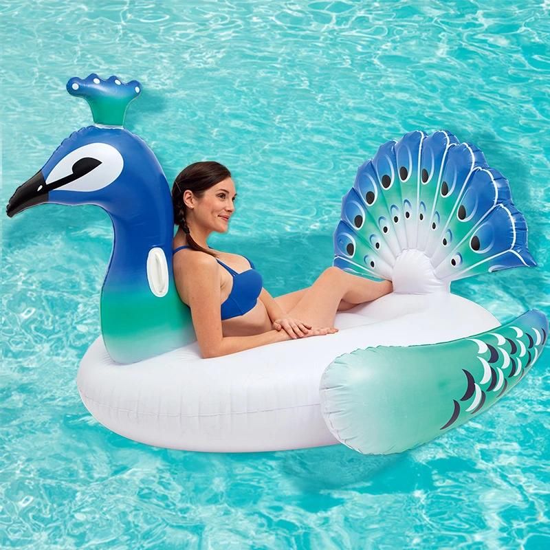 PVC Summer Outdoor Water Play Equipment Toys Inflatable Peacock Pool Float for Kids and Adult