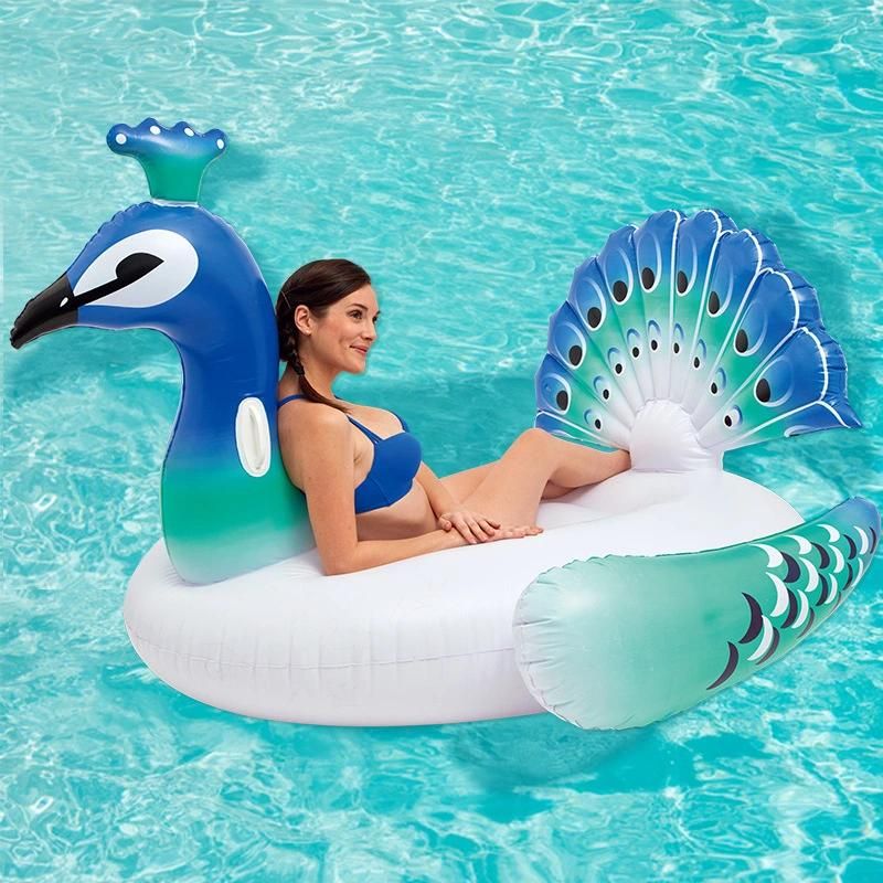 PVC Summer Outdoor Water Play Equipment Toys Inflatable Peacock Pool Float for Kids and Adult