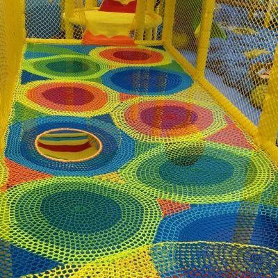 Rainbow Crocheted Rope Climbing Net Playground for Children