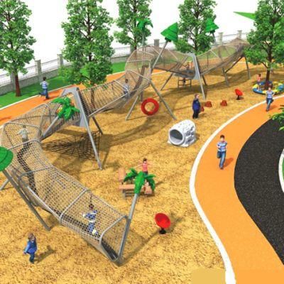 Scenic Children&prime;s Outdoor Play Equipment Community Park Rope Net Climbing