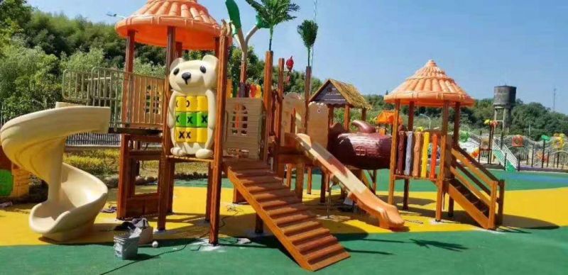 Customized of Kids Outdoor/Indoor Playground Slide Preschool Equipment Amusement Park Wooden Series