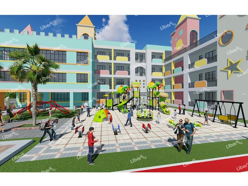 Outdoor Playground Equipment with Net Climbing Use in Kindergarten
