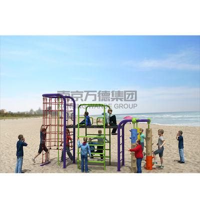 Outdoor Plastic Slide Climbing Frame Rope Net Playground Equipment