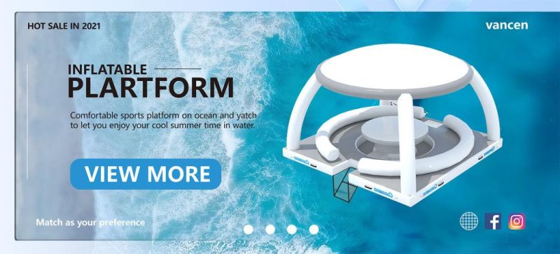 2021 High Quality Yacht Dock Leisure Island Inflatable Fishing/Swimming Platform Floating Water Platform for Sea