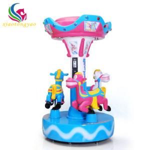 2019 Amusement Coin Operated Cute Cartoon 3 Seats Mini Kids Horse for Sale Carousel Rides