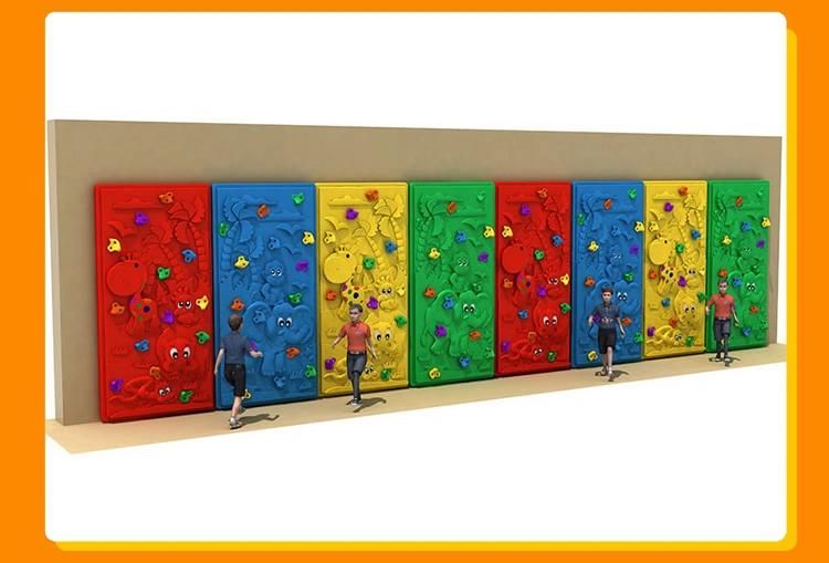 Colorful Outdoor Plastic Rock Climbing Frame Wall Set for Preschool Kids Jungle Gym
