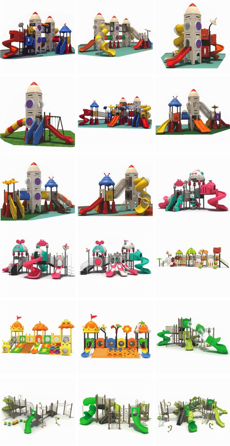 Outdoor Playground Equipment Kids Plastic Slide Environmental Protection Material